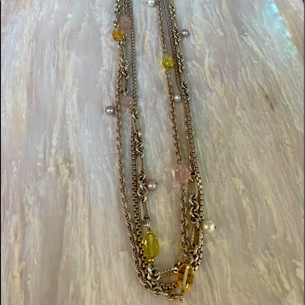 David Yurman Necklace Lemon Quartz & Pearl - Picture 14 of 16